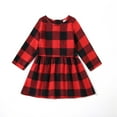 thumbnail image 4 of FYMNSI Mommy and Me Christmas Outfit Plaid Gingham Print Dresses Holiday Party Family Matching Dress Red (Women 2XL), 4 of 10