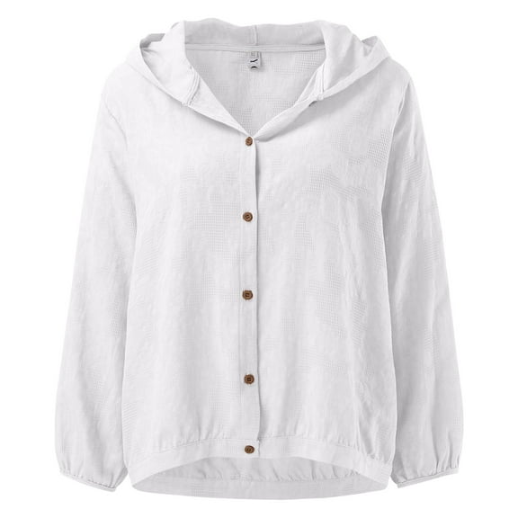 Versatile And Comfy Women's Hooded Cardigan With Buttons Latest Arrival In Casual Loose Fit Long Sleeves And Solid Colors
