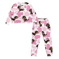 thumbnail image 2 of DISNIMO Cow Dachshund Printed Women's 2 Piece Lounge Sets Long Sleeve Sleepwear with Pocket Casual Fashion Nightwear Pullover Top Matching Long Pants Lounge Set, M, 2 of 7