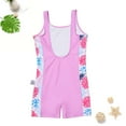 thumbnail image 4 of Girls One Piece Swimsuits Tropical Leaf Print Spaghetti Strap Boy Shorts Surf Casual Swimsuit Size 3-4Y, 4 of 9
