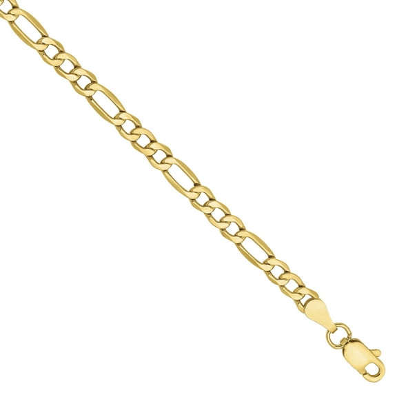 Primal Gold 10 Karat Yellow Gold 3.5mm Semi-Solid Figaro Chain