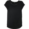thumbnail image 1 of Camiseta básica Alfani con ribete de satén para mujer negro mediano, 1 of 2