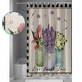 thumbnail image 4 of Hokiten Shower Curtain, Spring Floral Tulip Fabric Shower Curtains for Bathroom, Black Check Buffalo Bath Curtain Waterproof Bathtub Curtains with 12 Hooks, Long 72" x 84", 4 of 7