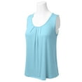 thumbnail image 5 of Doublju Women's Basic Scoop Neck Sleeveless Jewel Tank Top ICEBLUE S, 5 of 5