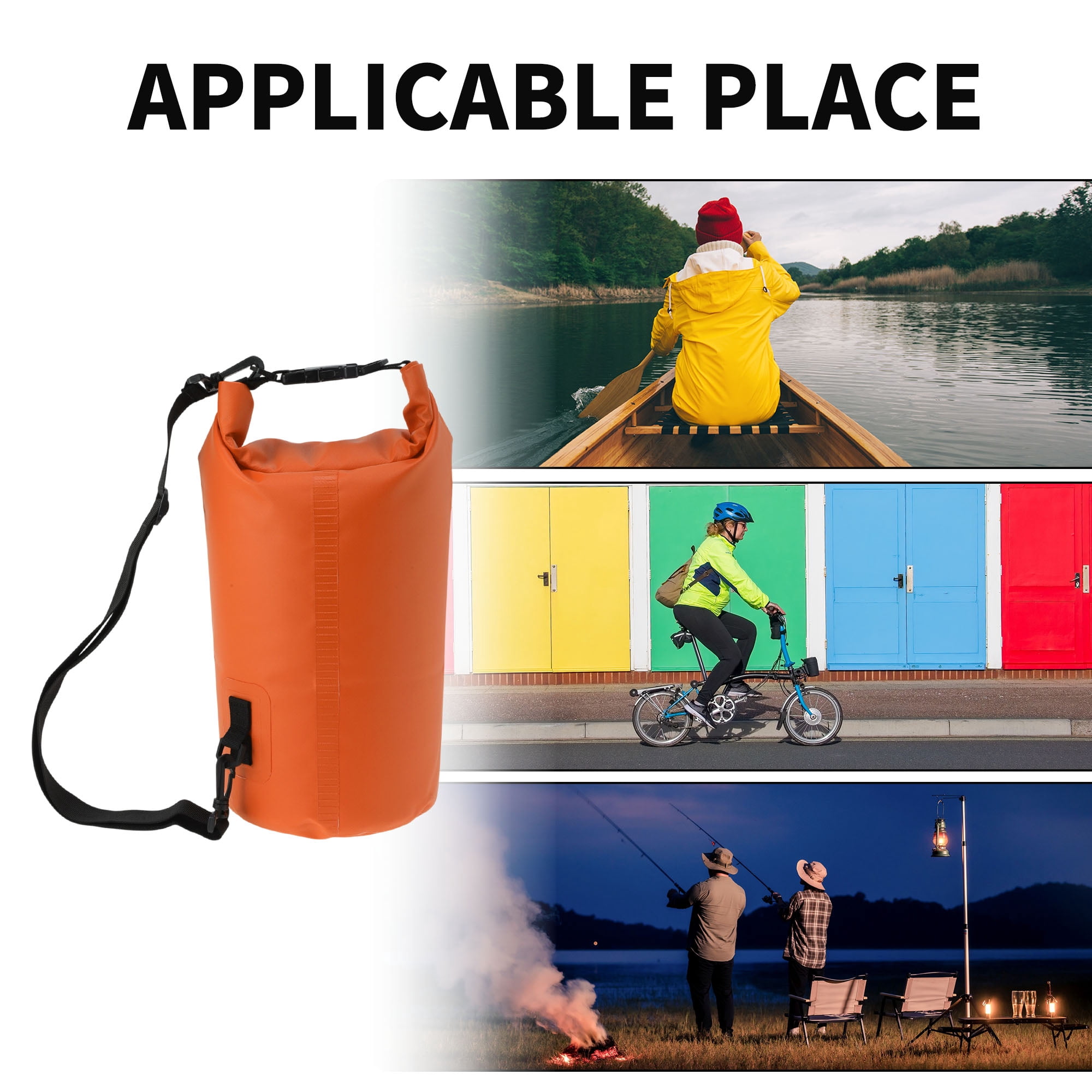 Unique Bargains Durable Waterproof Dry Bag Orange Pattern 1