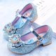 thumbnail image 2 of Zapatos informales de dibujos animados de Disney para niñas, zapatos de tacón alto para niños, zapatos de fiesta de cristal con lazo de dibujos animados de princesa elsa y frozen, plantilla de 18,9 CM Gao Jinjia LED, 2 of 2