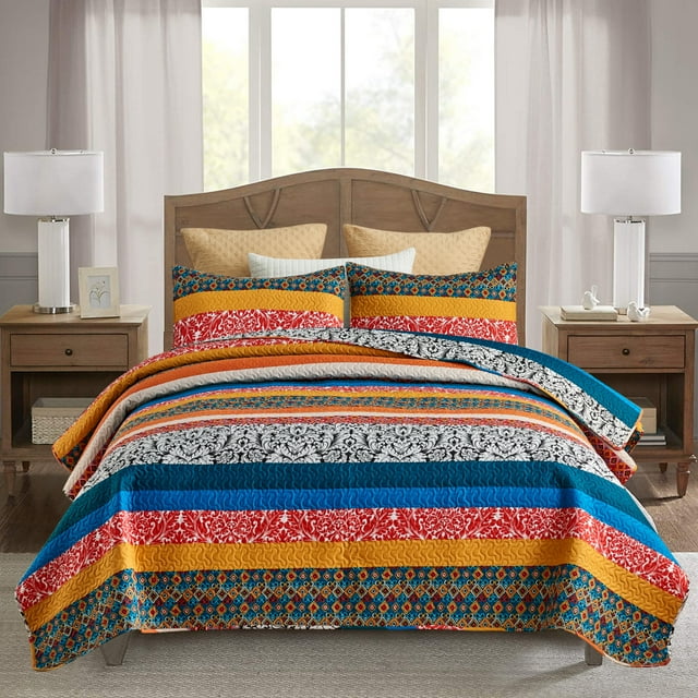 JML Quilt Set, Soft Reversible, 3-Piece, Queen Size