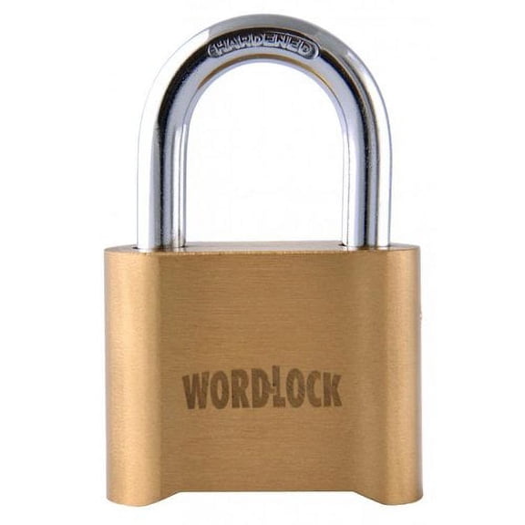WordLock PL-048-SS 4-Dial Brass Lock, Short Shackle — Residential Use, Standard Application
