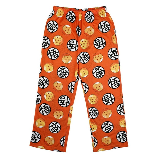Bioworld Dragon Ball Z Goku Logo Boys Orange Sleep Lounge Pajamas Set