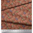 thumbnail image 3 of Soimoi Tissu Popeline de Coton Feuilles, Baies Rouges & Perroquet Imprimé Tissu d'Artisanat au Mètre 56 Pouces de Large, 3 of 3