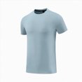 thumbnail image 4 of NIEWTR Mens T-Shirts Short Sleeve Crew Neck T Shirts for Man, Cotton Blend Plain Novelty Men's T-Shirts（Sky Blue,3XL), 4 of 5