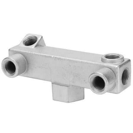 

6 Way Connector Block Aluminum Alloy Manifold Distribution Blocks High Efficiency Standard Sizes G1/4 G1/2 For Air Compressor
