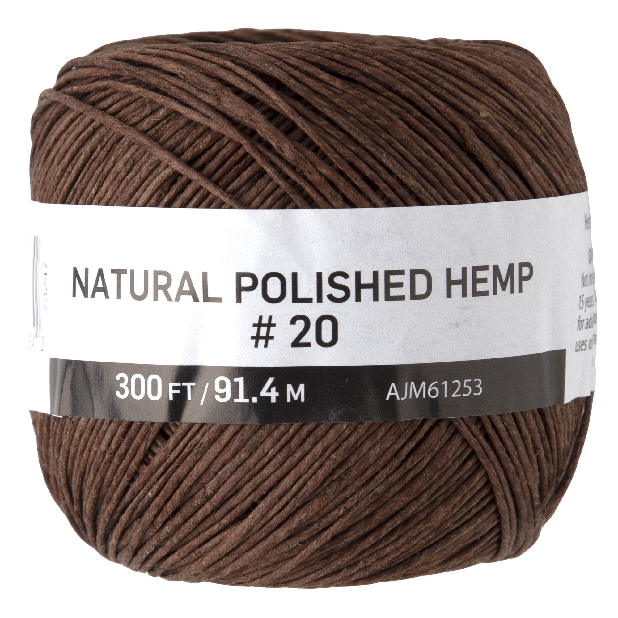 (4 pack) Cousin DIY 20lb Polished Thin Hemp Twine, 300 ft Roll, Brown, Crafts/Jewelry Making