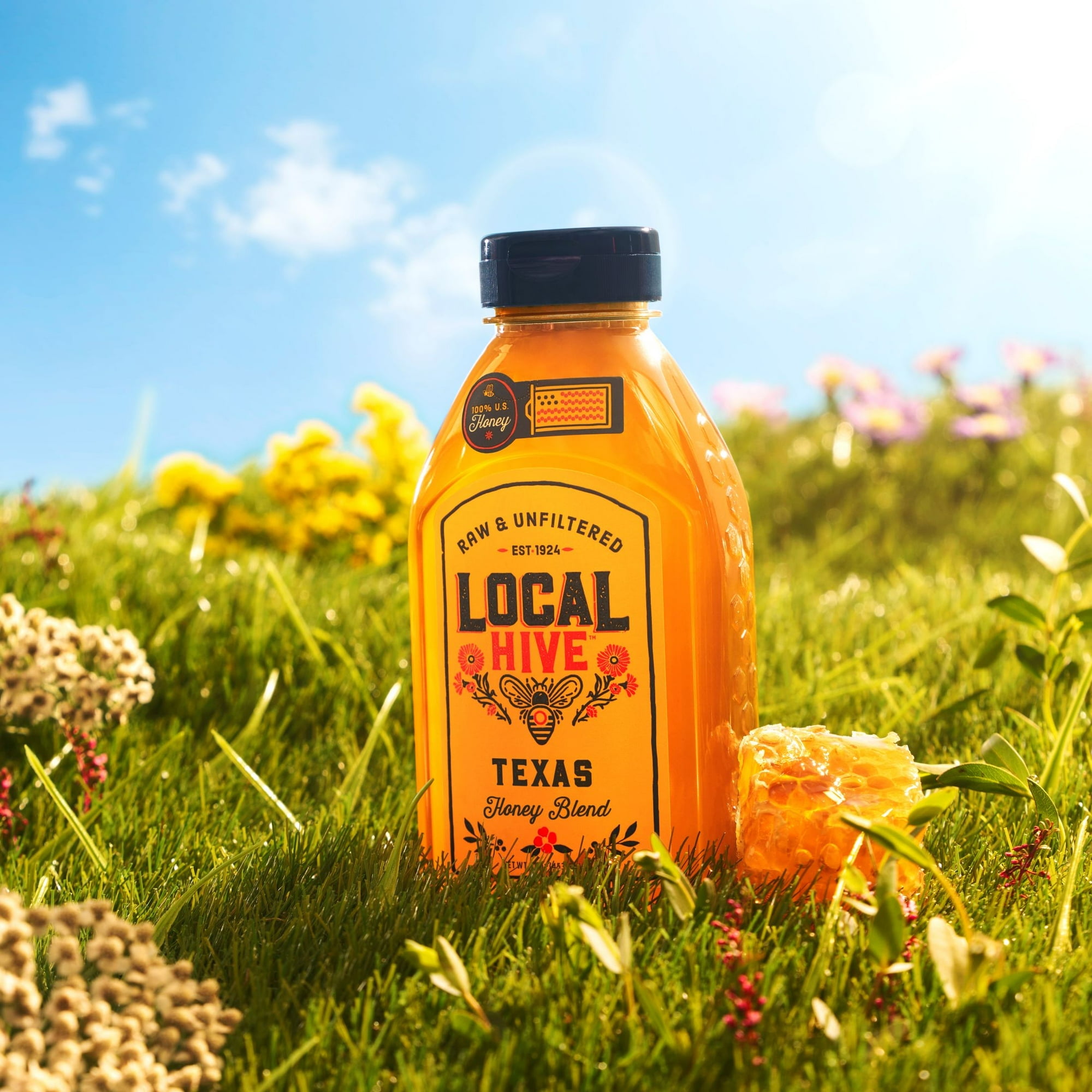 Local Hive, Raw & Unfiltered, 100% U.S. Texas Honey Blend, 32 oz Bottle