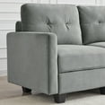 thumbnail image 2 of Lecut L Shaped Sofa Couch Velvet Modular Sectional Couch with Storage Seat Comfortable Reversible Sectional Sofa with Ottoman Gray, 2 of 7
