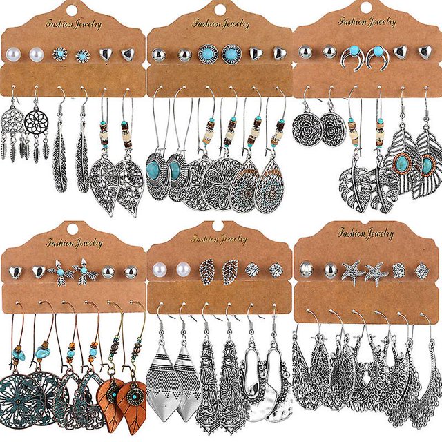 Pendientes de gallina para mujer Pendientes de animales Pendientes con estampado de acrílico 5pcs_ kaili Sencillez