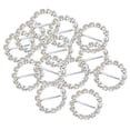 thumbnail image 1 of GUOOL 2 16 Pieces Rhinestone Ribbon Buckles Sliders Wedding Favors Round Shape 2 Pcs, 1 of 9