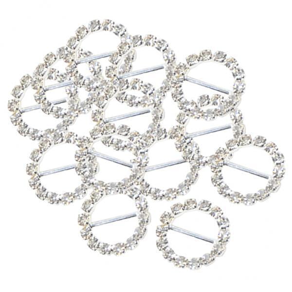 Abbracc 2 16 Pcs Boucles de Ruban en Strass Curseurs Cadeaux de Mariage Forme Ronde 2 Pcs