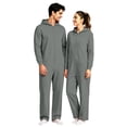 thumbnail image 2 of Jumpsuit for Men Solid Color Long Sleeve Hooded One-piece Suit Everyday Comfortable Lightweight Casual Mens Jumpsuits Light Gray2 XXXL, 2 of 9