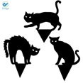 thumbnail image 2 of Deago 3Pcs Halloween Decorations Outdoor Black Cat Silhouette Yard Signs with Stakes Scary Family Home Garden Yard Party Plastic Decor, 2 of 9