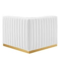 thumbnail image 4 of Modway Conjure Channel Tufted Performance Velvet Right Corner Chair - Gold/White, 4 of 6