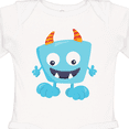 thumbnail image 4 of Inktastic Cute Monster, Little Monster, Blue Monster, Horns Boys or Girls Long Sleeve Baby Bodysuit, 4 of 5