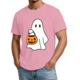 thumbnail image 4 of Mens Halloween Costume Cute Ghost Print Halloween Shirts Plus Size Short Sleeve Holiday Halloween Tees, 4 of 5