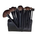 thumbnail image 2 of 24 Uds juegos de brochas de maquillaje suaves Colco con bolsa de rodillo herramientas de maquillaje para regalos de mujeres negro, 2 of 7