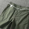 thumbnail image 7 of HCNTES Men's Cargo Cotton Elastic Waist Drawstring Linen Shorts Summer Beach Lightweight ShortsZ01-AG,L), 7 of 7