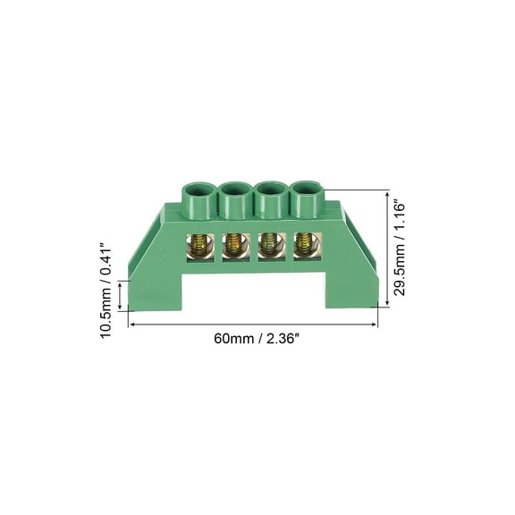 5 Pcs wire connector, brass construction, copper screw terminals, and plastic housing base.
