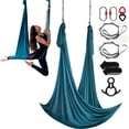 thumbnail image 1 of VEVOR Aerial Silk & Yoga Swing, 11 Yards, Aerial Yoga Hammock Kit with 100gsm Nylon Fabric, Full Rigging Hardware & Easy Set-up Guide, Antigravity Flying for All Levels Fitness Bodybuilding, Green, 1 of 9