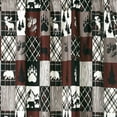 thumbnail image 4 of Chezmoi Collection Vista 4-Piece Southwestern Cabin Lodge Window Curtain Set with Sheer Backing, Red White Black Gray Grizzly Bear, 120 inch x 84 inch, 4 of 8