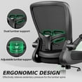 thumbnail image 5 of COOLHUT Ergonomic Office Chair, 350LBS Task Chair, Comfort Desk Chair with Adjustable Lumbar Support and Flip up Arms, Black, 5 of 16