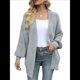 thumbnail image 1 of Chaqueta de Punto Extragrande de Larga con Abertura Frontal y Bolsillos para Mujer, Estilo 2025 Gris L, 1 of 8
