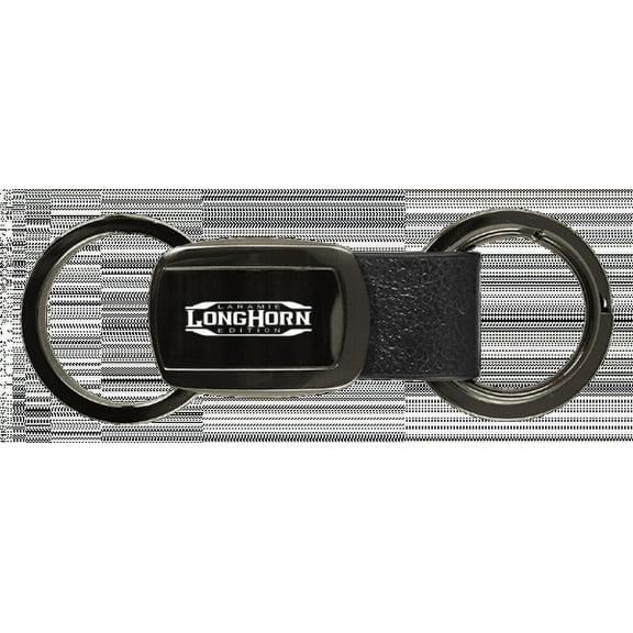 Dodge Longhorn Laramie Double Valet Key Chain (Gun Metal)