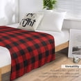 thumbnail image 6 of Red And White Gingham Plaid Blanket 40"x50" Anti-Pilling Flannel Throw Blanket Lightweight Soft Fleece,All-Season Couch And Bed Blanket for Home Travel Made in the USA, 6 of 8