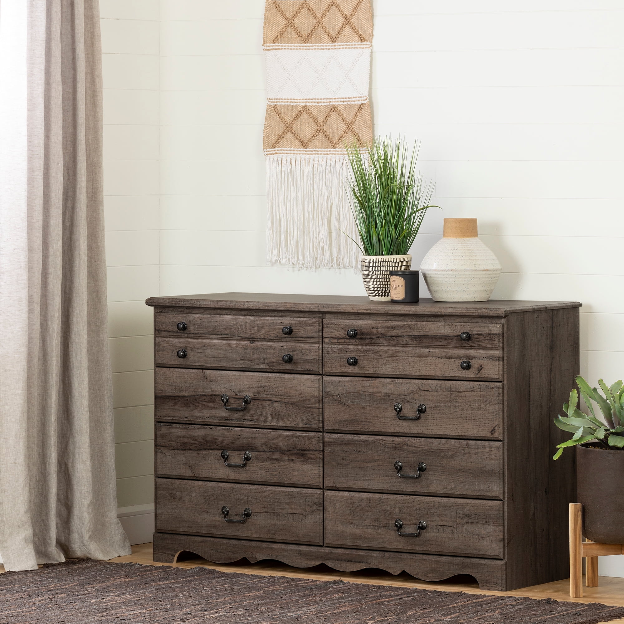 South Shore Prairie 8Drawer Double Dresser, Fall Oak