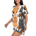 thumbnail image 2 of Naloa Funny Cats Women's Short-Sleeved Pajama Set, Loungewear, Summer pajamas, Breathable Cozy - 4X-Large, 2 of 9