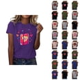 thumbnail image 1 of T-shirt Femme Saint-Valentin 2026 Mode Manches Courtes Col Rond Cœur Graphique, 1 of 4