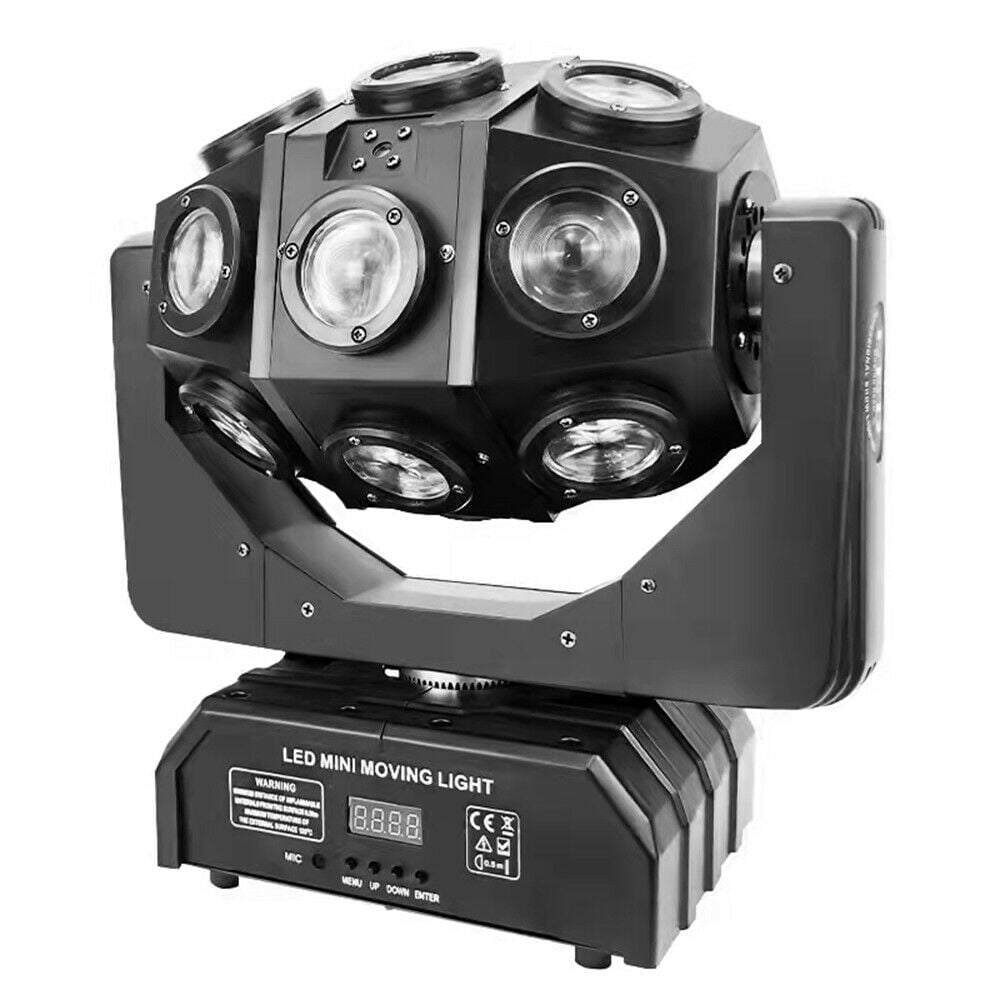 Miumaeov 4 in 1Moving Head Stage Light Professional 18 LED RGBW Stage Light Sound Activated DMX 512 Control for DJ KTV Disco Party Wedding Concert Festival