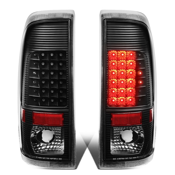 DNA Motoring TL-F15097-LED-BK-CL For 1997 to 2007 Ford F150 / Super Duty Styleside Pair of LED Tail Brake Lights (Black Housing Clear Lens)