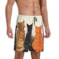 thumbnail image 2 of Pofeuu Four Cats Watching Rain Print Men's Soft Woven Elastic Waistband Sleep Pajama Short-4X-Large, 2 of 6