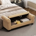 thumbnail image 3 of 64.5" Velvet Bed Bench with Storage and Tufted Decoration / Bedroom Furniture for Everyday Use, 3 of 5