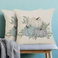 thumbnail image 2 of Fall Pumpkin Throw Pillow Covers 16x16 Set of 2, Watercolor Blue Pumpkin Decoration Throw Pillow Covers Thanksgiving Autumn Harvest Outdoor Cushion Cover for Sofa Couch Farmhouse Room Bed Decor, 2 of 6