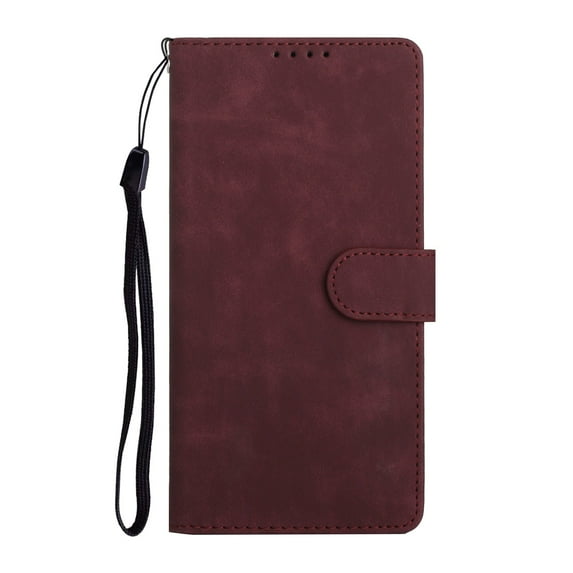 Wallet Case for iPhone 14 Pro with Card Slot Cash Holder Kickstand Magnetic Clasp Flip Folio Case, Skin-Friendly PU Leather Soft TPU Shockproof Drop Resistant Matte Plain Phone Cover,Winered