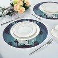 thumbnail image 4 of SKYSONIC Halloween Ghost Round Placemats for Dining Table Non-Slip Heat-Resistant Polyester Table Mats Set of 6 Washable Table Mats for Kitchen Dining Table Decoration, 4 of 5