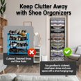 thumbnail image 5 of Over The Door Shoe Organizer with 12 Large Breathable Pockets - Durable Hanging Storage for the Entire Family's Shoes (Black), 5 of 6