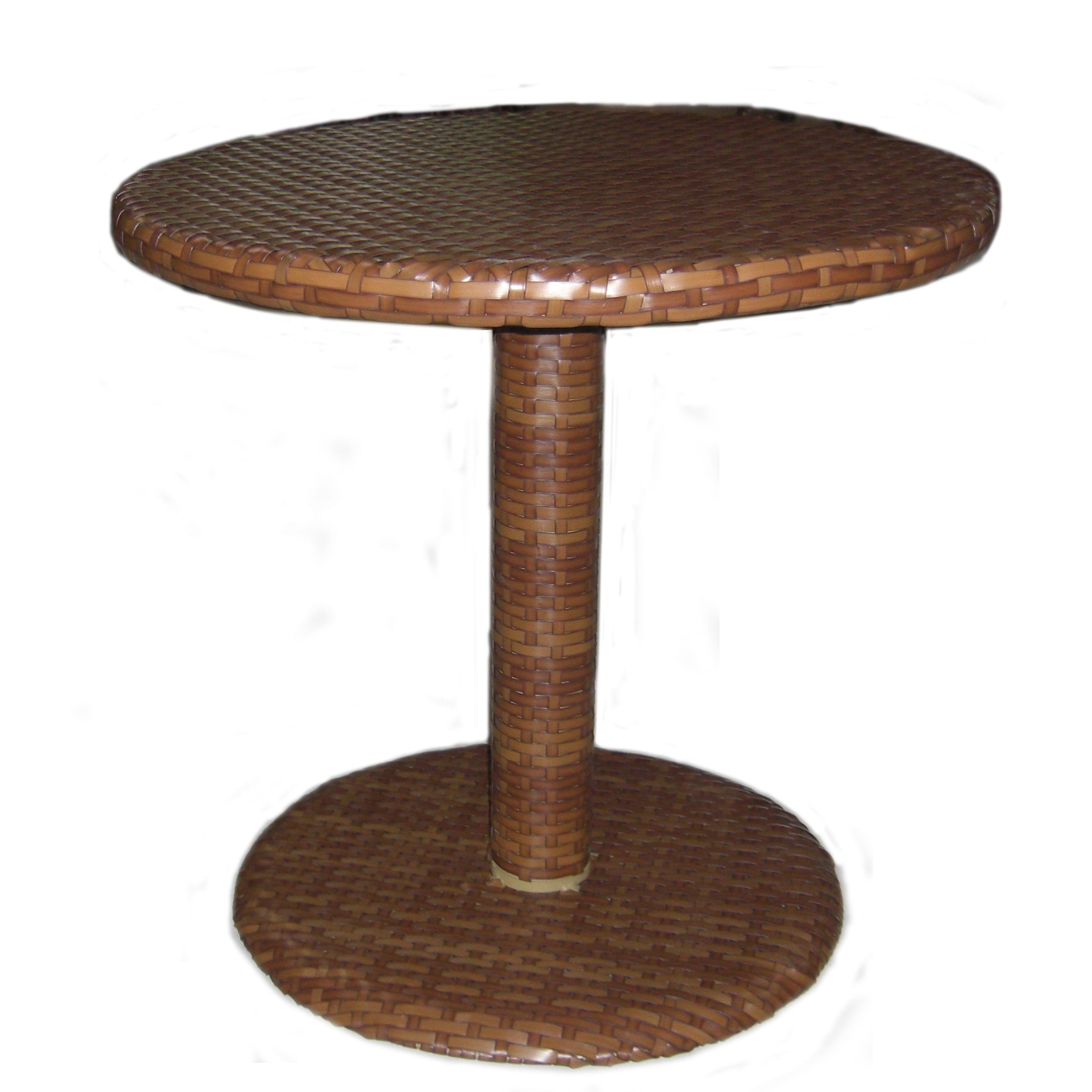 Panama Jack St Barths Woven 30 In Bistro Dining Table Brown Pine With Viro Fiber