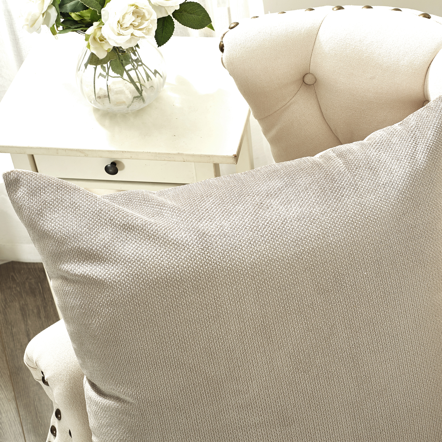 Home Soft Things Milliken Plush Throw Pillow Covers 2 Piece Set - Simply Taupe - 26" x 26"