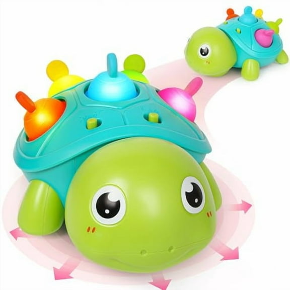 Baby Toys 0-6 Months,Musical Turtle Crawling Infant Toys,Omndirectional Turtle Toys with Light & Sound,Early Learning Educational Toy Gifts for Boy Girl 0-1 Years Old